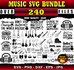 240 Music SVG Bundle Musical Instruments - SVG, PNG, DXF, EPS, PDF Files For Print And Cricut
