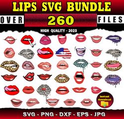 260 Lips SVG Kiss SVG Lips Clipart - SVG, PNG, DXF, EPS, PDF Files For Print And Cricut