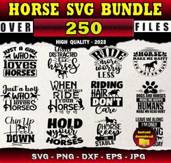 250 Horse SVG Bundle Horse Silhouette - SVG, PNG, DXF, EPS, PDF Files For Print And Cricut
