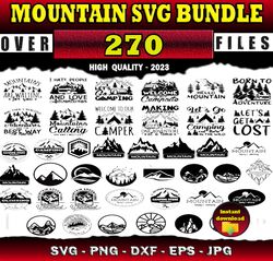 270 Mountain SVG Bundle - SVG, PNG, DXF, EPS, PDF Files For Print And Cricut