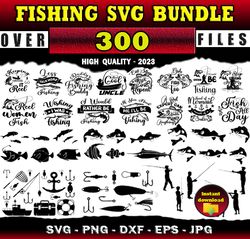300 Fishing SVG Bundle Fish SVG - SVG, PNG, DXF, EPS, PDF Files For Print And Cricut
