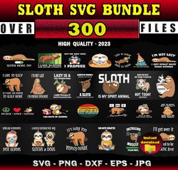 300 Sloth SVG Bundle Cute Sloth SVG - SVG, PNG, DXF, EPS, PDF Files For Print And Cricut