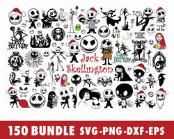 Nightmare Jack Skellington SVG Bundle Files for Cricut, Silhouette, Jack Skellington SVG, Nightmare Before Christmas SV