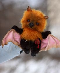 ON ORDER Bat  Tagir fur doll, fur sculpture, fantasy creature toy, dragonborn, creation doll, animal doll, fantasy