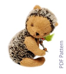 PDF Sewing ePattern and Instructions 7" Hedgehog/ DIY pattern for fully jointed hedge/ artist author' hedgehog pattern
