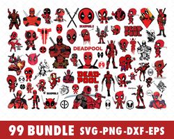 Deadpool Marvel SVG Bundle Files for Cricut, Silhouette, Deadpool Marvel SVG, Deadpool Superhero SVG Files