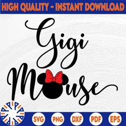 Gigi Mouse svg, Grandma Mouse svg, Minnie Mouse SVG Instant Download, Nana Mouse svg, Mimi Mouse svg, Minnie head svg