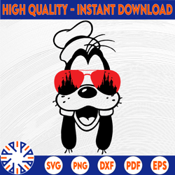 Goofy with sunglasses, A Goofy Movie svg, Disney World, Castle, Walt Disney Quotes SVG, DXF,PNG, Clipart, Cricut, Quotes