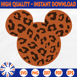 Mickey Mouse Cheetah SVG Clipart,Mickey Minnie Leopard Cheetah svg,Animal Print svg svg ,iron transfer,Cricut cutting