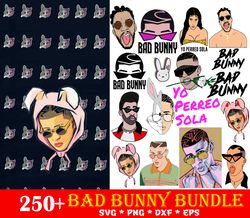 250 Bad Bunny SVG, Yo Perreo Sola Svg, Bunny Svg Instant Download
