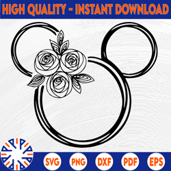 Minnie floral svg, Disney wreath svg, Minnie mouse svg, Minnie wreath svg, Laurel svg, Mickey mouse SVG, Disney SVG