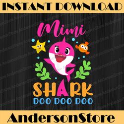 Mimi Shark Mimi Shark Lover Family Mother's Day Happy Mother's Day PNG Sublimation Design