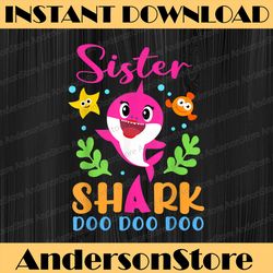 Sister Shark Sister Shark Lover Family Mother's Day Happy Mother's Day PNG Sublimation Design