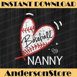 Baseball Nanny For Grandma Mother's Day Happy Mother's Day PNG Sublimation Design