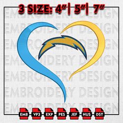 Los Angeles Chargers Embroidery Designs, NFL Chargers Logo, NFL Teams Embroidery Files, Machine Embroidery Pattern