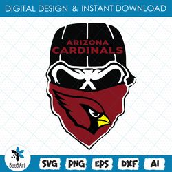 Arizona Cardinals Glitter Skull svg, SVG,EPS,DXF
