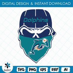 Miami Dolphins Glitter Skull svg , SVG,EPS,DXF