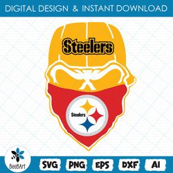 Pittsburgh Steelers Glitter Skull svg , SVG,EPS,DXF