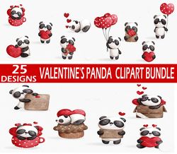 Panda Clipart, Love Clipart, Love Panda Clipart, Valentine's Day