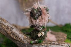 Forest Spirit, Art Doll, Silvan Furo, Miniature Doll OOAK Toy