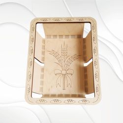 Gift stand dish bread, design for laser cutting. SVG DXF pattern laser cut.