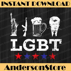 Liberty, Guns, Beer | Trump, LGBT Month PNG Sublimation Design