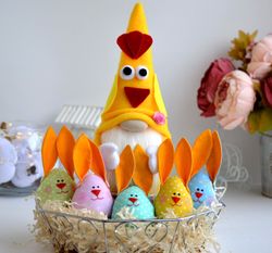 Gnome chicken with eggs