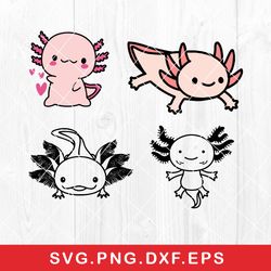 Axolotl Bundle Svg, Axolotl Svg, Cute Axolotl Svg, Png Dxf Eps  Digital File