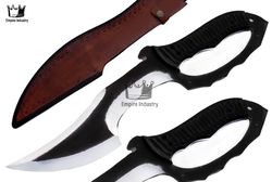 handmade high carbon steel hunting full tang knife, fixed knife, outdoor knife, chef knife, paring knife with sheath