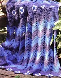 Sapphire Shadows Afghan Vintage Crochet Pattern 196