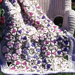 Flower Cart Afghan Vintage Crochet Pattern 206