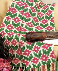 Formal Gardens Afghan Vintage Crochet Pattern 215
