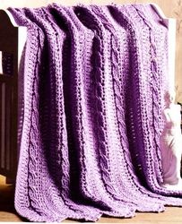 Double Cable Afghan Vintage Crochet Pattern 218