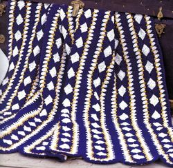 Diamond Strip Afghan Vintage Crochet Pattern 219