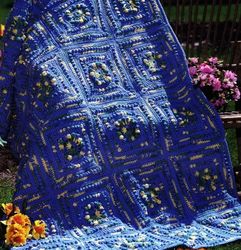Babbles & Squares Delight Afghan Vintage Crochet Pattern 225