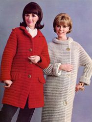 Vintage Crochet Pattern 210 SET Coachmans Coat & Dolman Coat Women