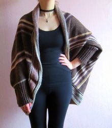 Women cardigan cocoon oversize merino wool hand knit loose fit cardigan long sleeves open chunky cardigan Christmas gift