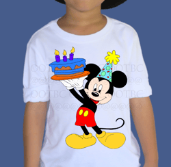 Mickey Mouse with Birthday Cake- Birthday t-shirt design Cricut Sublimation PNG SVGs