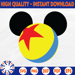 Pixar luxo ball with Mickey ears Disney svg, Disney Mickey and Minnie svg,Quotes files, svg file, Disney png file