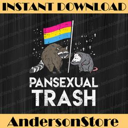 Pansexual Trash Raccoon Opossum Funny LGBTQ Pan Pride LGBT Month PNG Sublimation Design