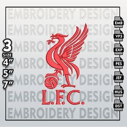 Liverpool FC Embroidery Designs, Liverpool FC logo Embroidery Files, Liverpool, Machine Embroidery Pattern