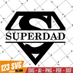 Dad SVG, Superdad Split Name Frame Svg, Father's Day SVG File For Cricut, Silhouette, Father Svg Cut File, Vector clipar