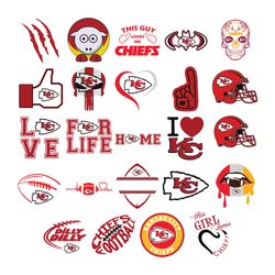 Kansas City Chiefs Bundle Svg, Football Svg,NFL Svg Cricut File Cut Digital Download