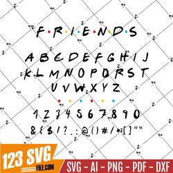 Friends Font Svg, Friendship Font Svg, Png, Eps, Pdf, Cut File, Instant Download, for Cricut, for Silhouette