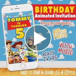 Toy Story Party Invitation, Video invitation, Animated invitations, Toy Story Party invitations, Birthday invitation