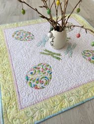 Easter Table Runner, Easter eggs tablecloth, Easter Pastel Centerpiece, Easter Sideboard Decor, Spring home decor