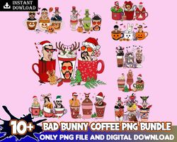 10 Bad Bunny PNG, Bad Bunny coffee cups, Halloween Coffee, Bad Bunny Halloween, Halloween Bunny PNG, Digital sublimation