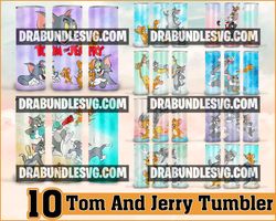 10 Tom and Jerry Cartoon 20 oz Tumbler PNG  Skinny Tumbler Glitter 20oz Wrap Sublimation  Tom & Jerry Cartoon 20 oz Tumb