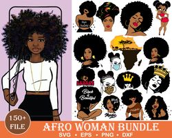 100 Afro Woman SVG, Afro Girl Svg, Afro Queen Svg, Afro Lady Svg, Curly Hair Svg, Black Woman, For Cricut, For Silhouett