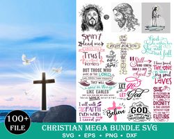 100 Christian SVG Bundle,Scripture Bundle,Digital Download, Bible Verse Bundle, Cut Files For Cricket, Jesus, God,Religi